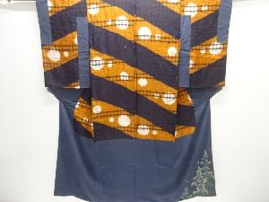 アンティーク　樹木に鳥模様刺繍胴抜き中着